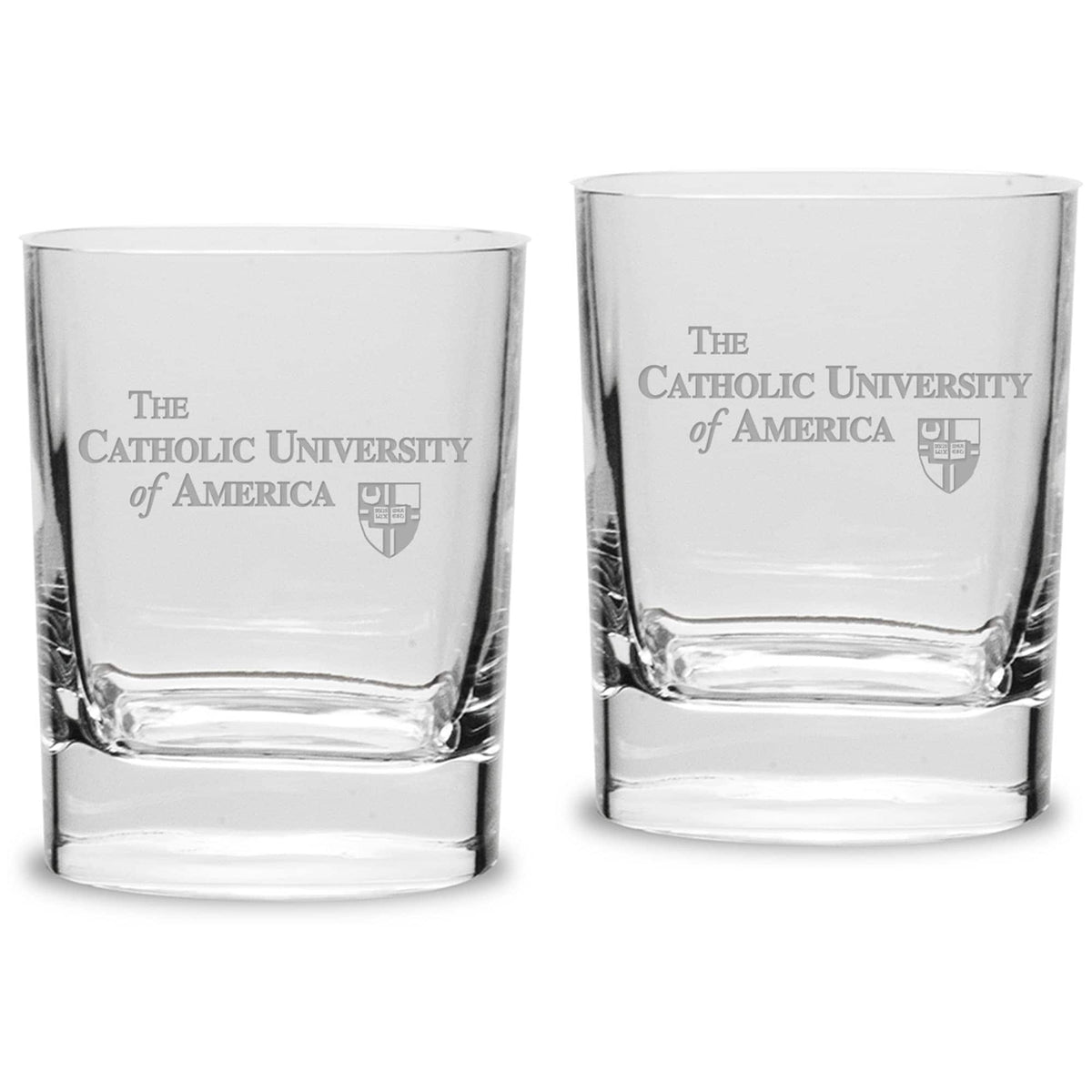 Jardine - Catholic University Cardinals 11.75oz. Square Double Old Fashioned Glass Set - Multicolor