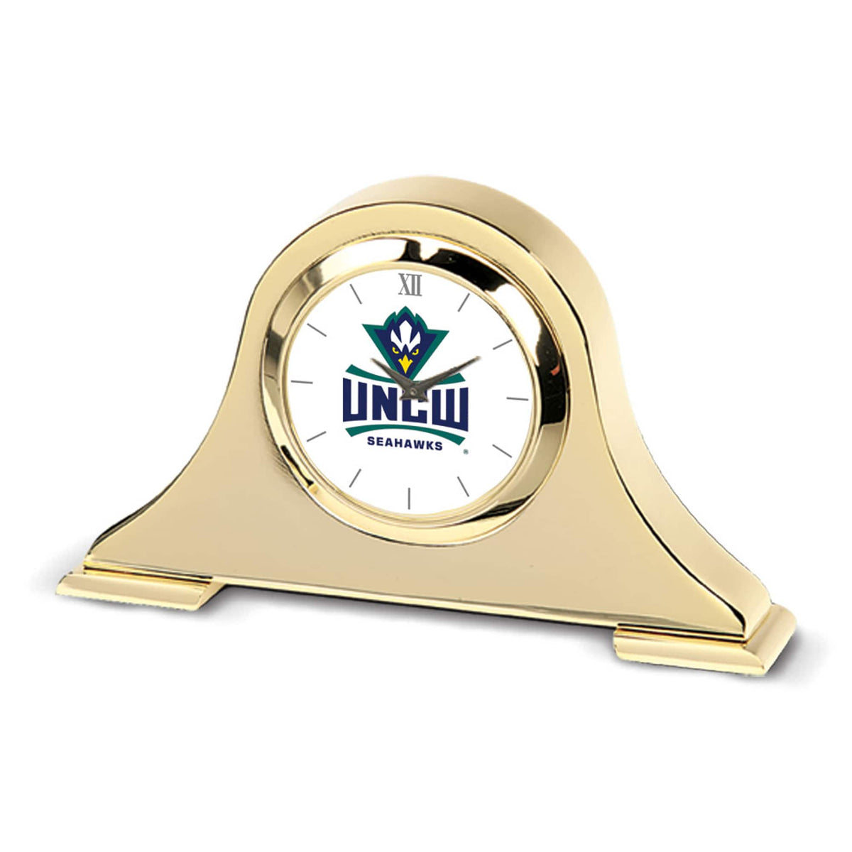Jardine - UNC Wilmington Seahawks Team Logo Napoleon Desk Clock - Gold