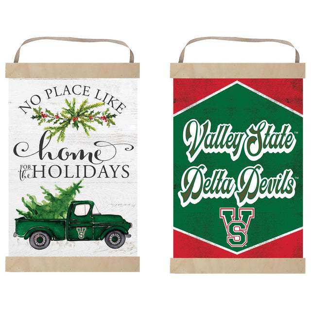 **Left Bag:**
- NO PLACE LIKE
- home
- FOR THE HOLIDAYS

**Right Bag:**
- Valley State
- Delta Devils
- VS