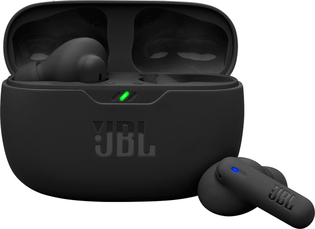 The text on the image is "JBL" which is the brand name of the earbuds.
