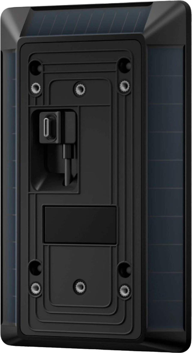 Front. Ring - Solar Charger for Ring Battery Doorbell - Black.