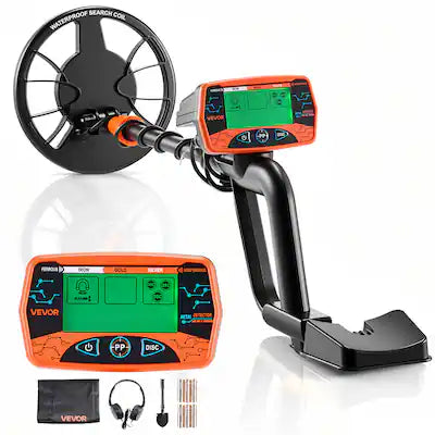 VEVOR - Metal Detector for Adults, 8", Professional High Accuracy Gold Detector, IP68 Waterproof Search Coil with Display