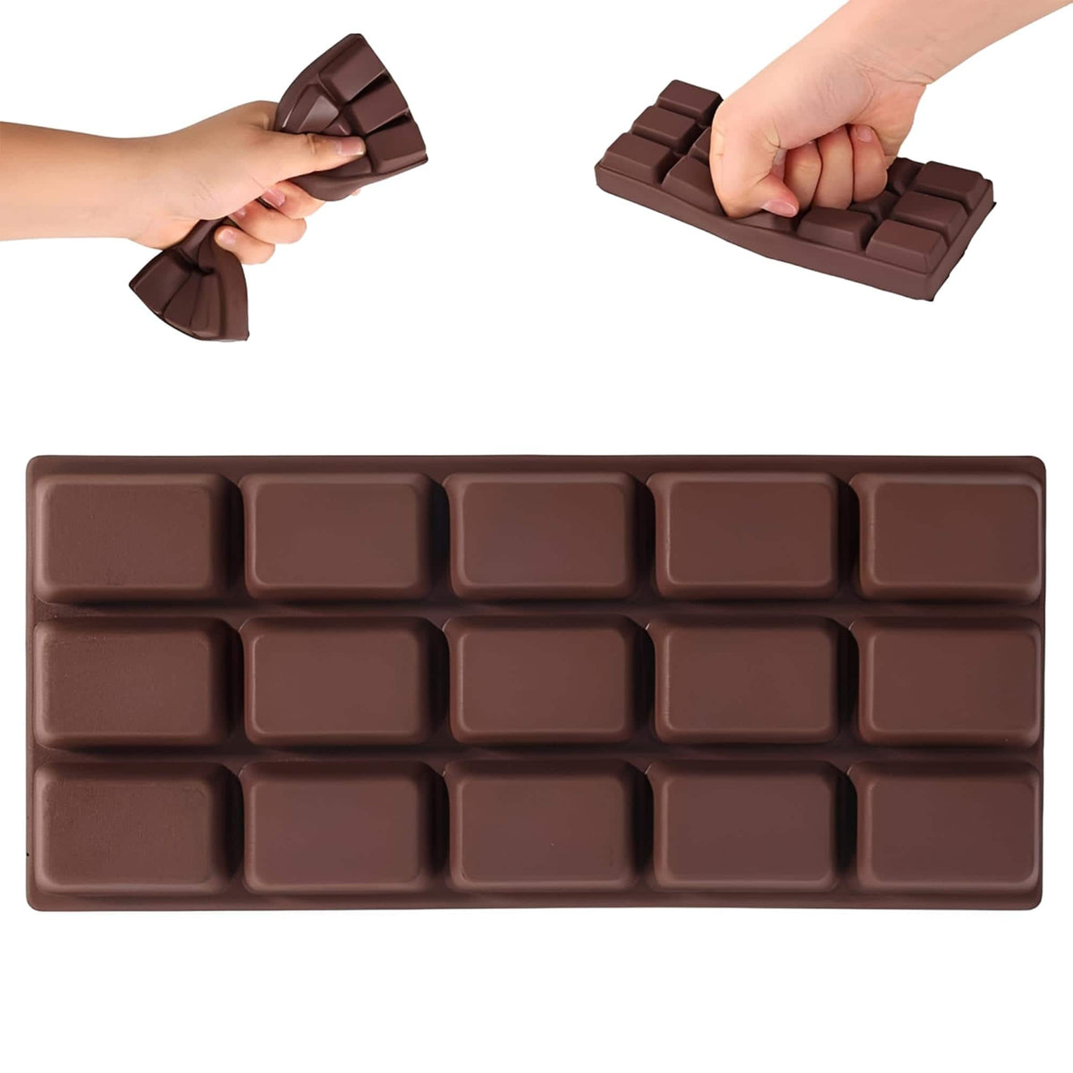 Puka Creations - Chocolate Bar 6-Inch Squishy Stress Reliever - Brown