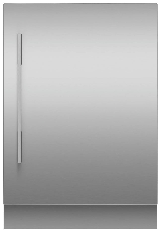 Front. Fisher & Paykel - 24" Integrated Wine Cellar or Beverage Refrigerator Solid Door Panel, Right Hinge - Stainless Steel.