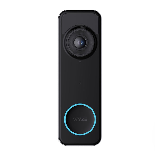 Front. Wyze - Battery Video Doorbell - Battery or Wired with 1536x1536 HD+, WiFi, Color Night Vision, Motion Detection, 2-Way Audio - Black.