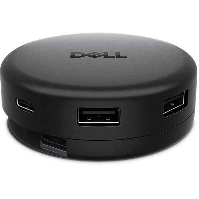 Front. Dell - Pro DA326 7-in-1 USB-C Universal Multiport Travel Hub - Black.