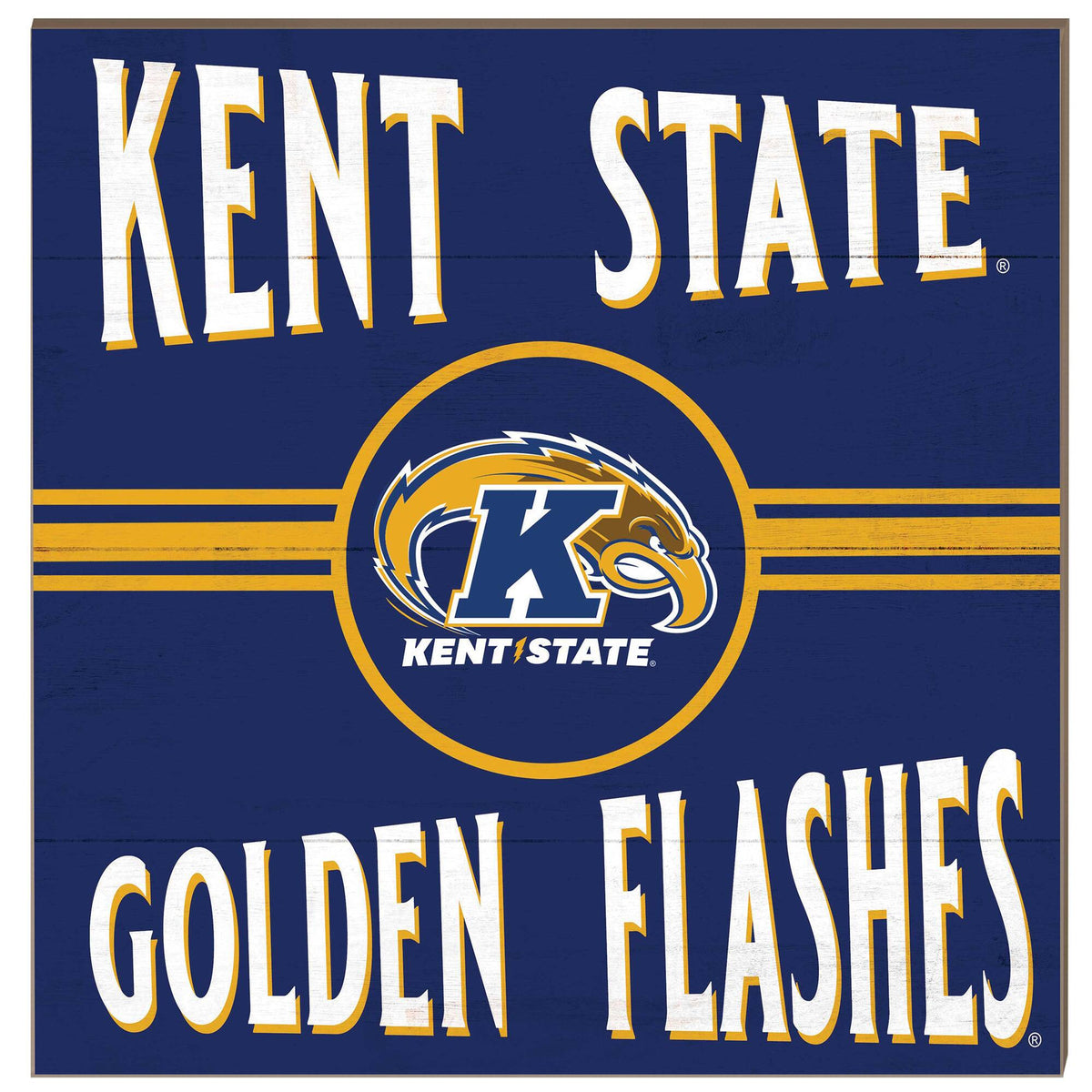 Jardine - Kent State Golden Flashes 10'' x 10'' Retro Team Sign - Blue