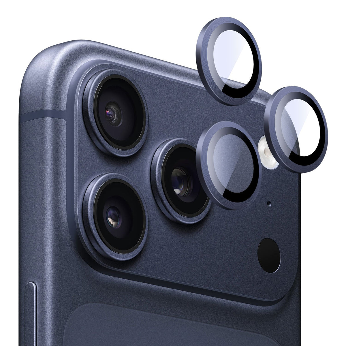 SaharaCase - Apple iPhone 17 Pro/iPhone 17 Pro Max Camera Glass Protector | Titanium Body | Exact Color Match | 2Pack - Deep Blue