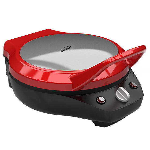 Front. Brentwood - Brentwood 1200 Watt 12 Inch Non Stick Pizza Maker and Grill in Red - Red.