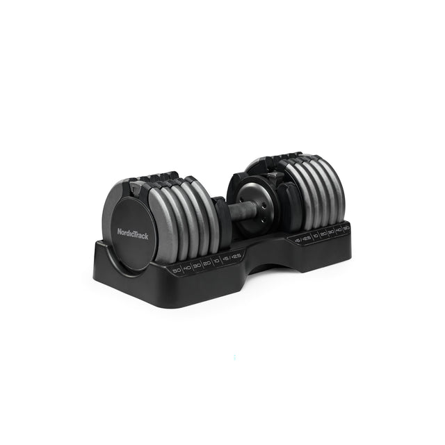 Front. NordicTrack - Single NordicTrack 55 lb. Select-A-Weight Dumbbell - Black.