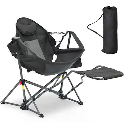 Ainfox - Hammock Camping Chair with Footrest & Carrying Bag Foldable Portable Rocking Chairs for Adults