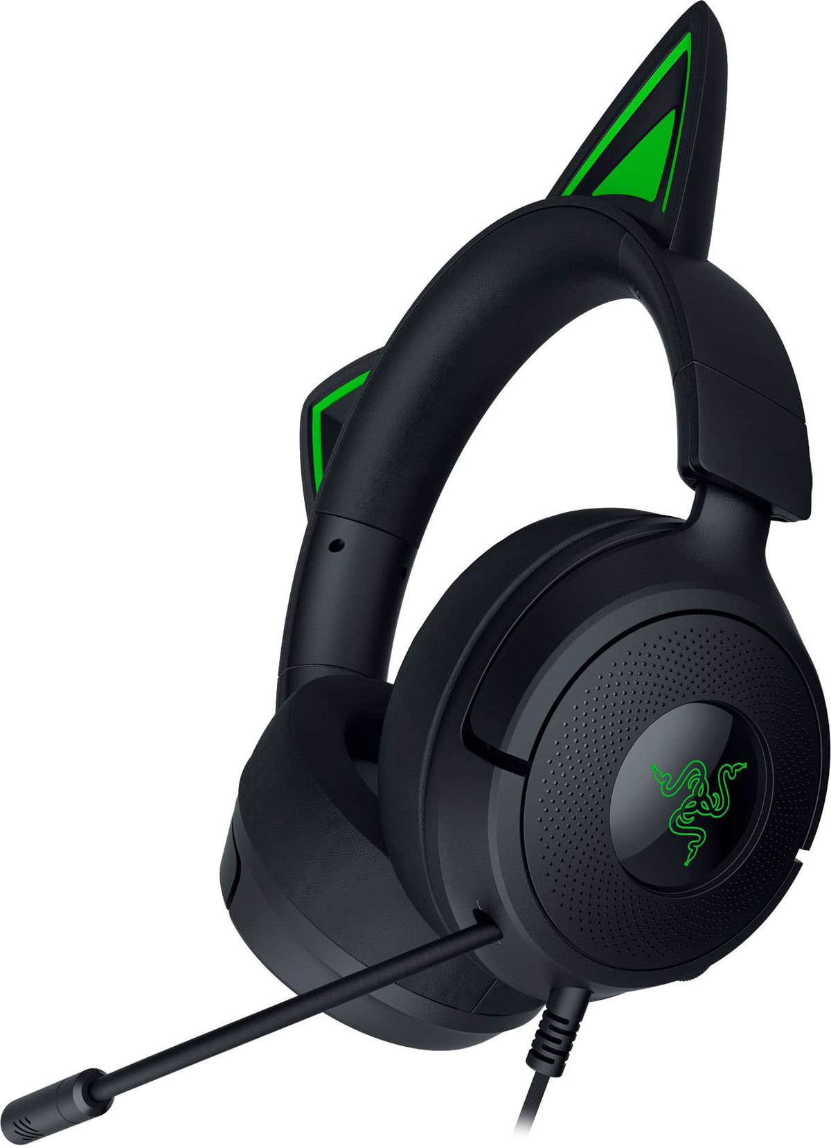 Razer - Kraken Kitty V3 X Wired Over-the-Ear Gaming Headset for PC, Mac, PlayStation, Nintendo Switch, Steam Deck, Mobile - Black