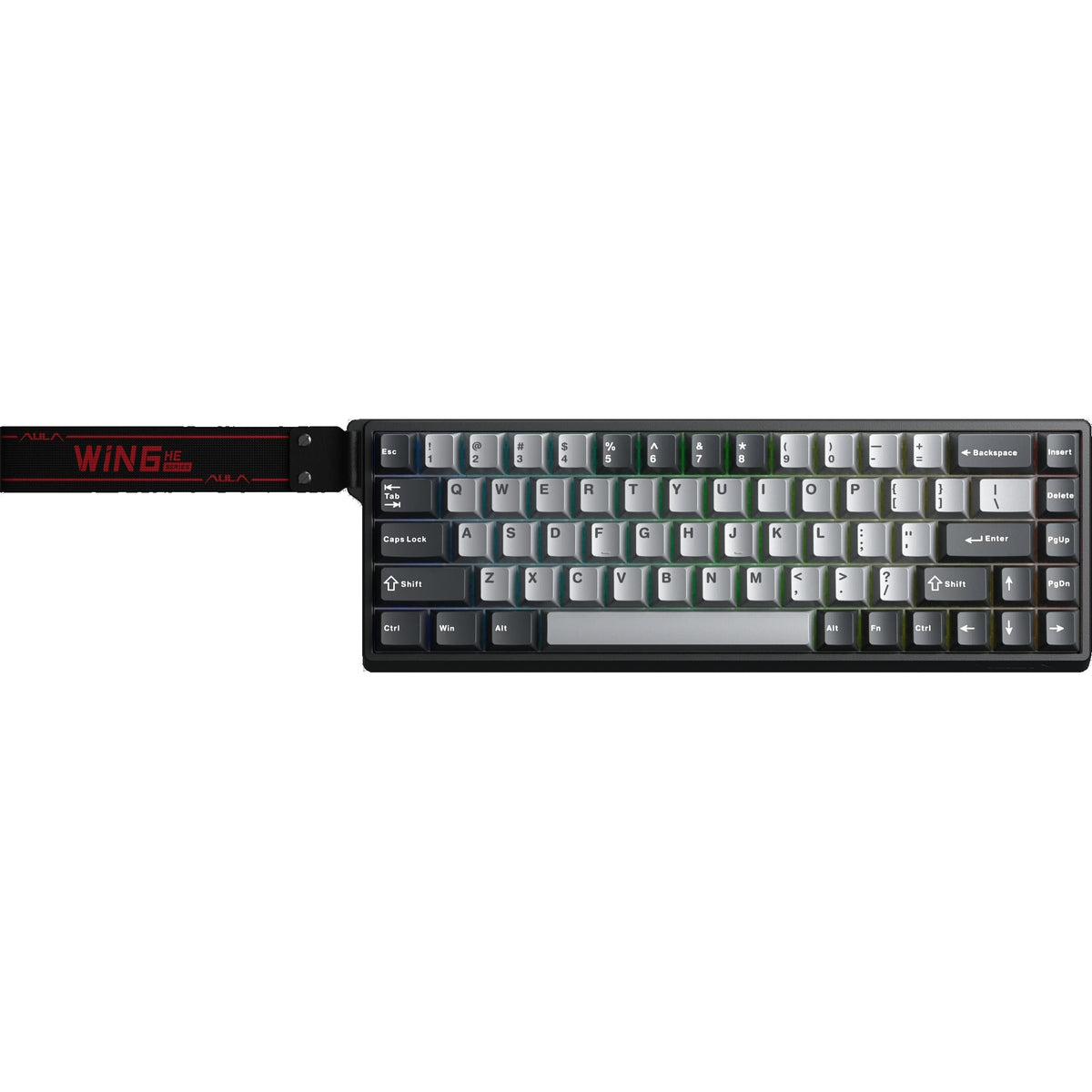 AULA - WIN68 HE 68-Key Wired Hall Effect Magnetic Switch Gaming Keyboard, RGB, Rapid Trigger, Compact 60%, Anti-Ghosting - Black & Gray (Pro Version)