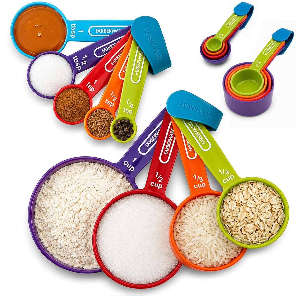 Farberware - Color 9-Piece Measuring Cups and Spoons Set - Multicolor
