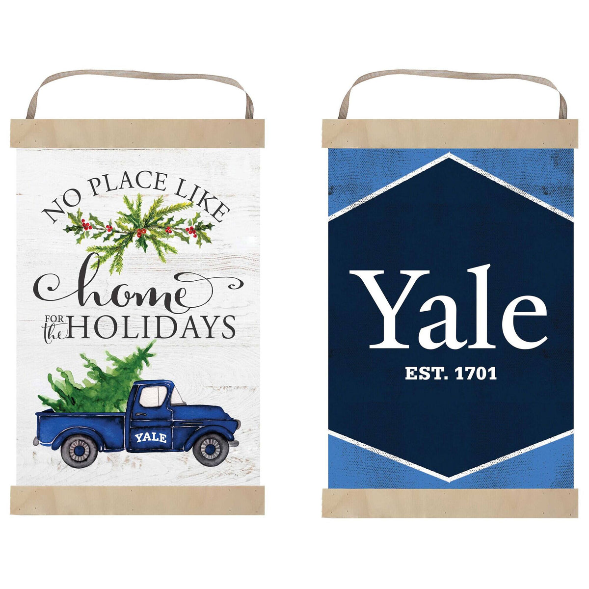 Jardine - Yale Bulldogs 12" x 20" Reversible Banner Sign - White