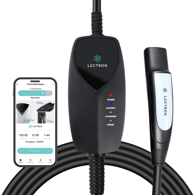 LECTRON 1SA Portable Charger Charge Snished Manoal Start - 120.00 12.00 1.44 kWh - In Charging - Portable Charging Station - LECTRON POWER CONNECT - Charge Error - LECTRON 120.00 12.00 1.44 kWh - White Charge N Power - Portable Charging Station - Settings - Schaature.