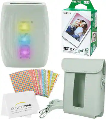 Fujifilm - Instax Mini Link 3 Smartphone Printer 20 Fujifilm Mini Films Printer Case Decorative Stickers Quality Photo Micro Cloth