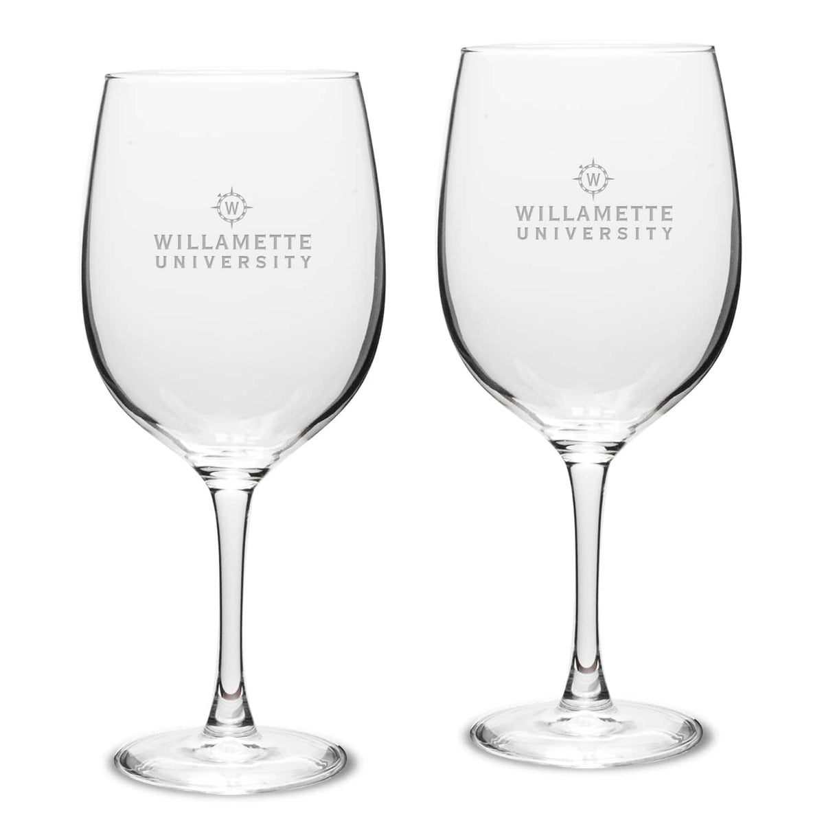 Jardine - Willamette Bearcats 19oz. 2-Piece Traditional Robusto Red Wine Table Glass Set - Multicolor