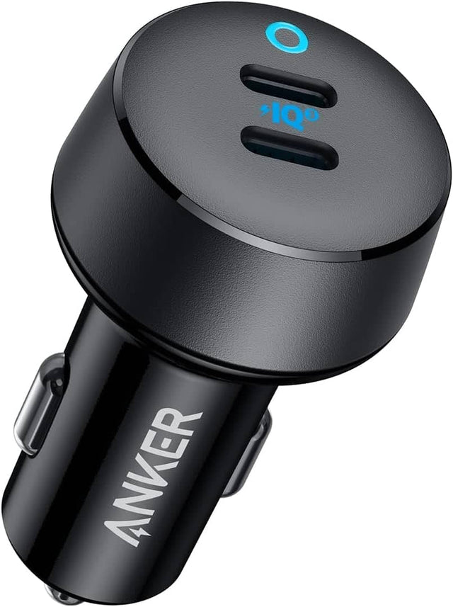 Front. Anker - Anker USB C Car Charger, 40W 2-Port PowerIQ 3.0 Type C Adapter, PowerDrive III Duo with Power Delivery - Black.