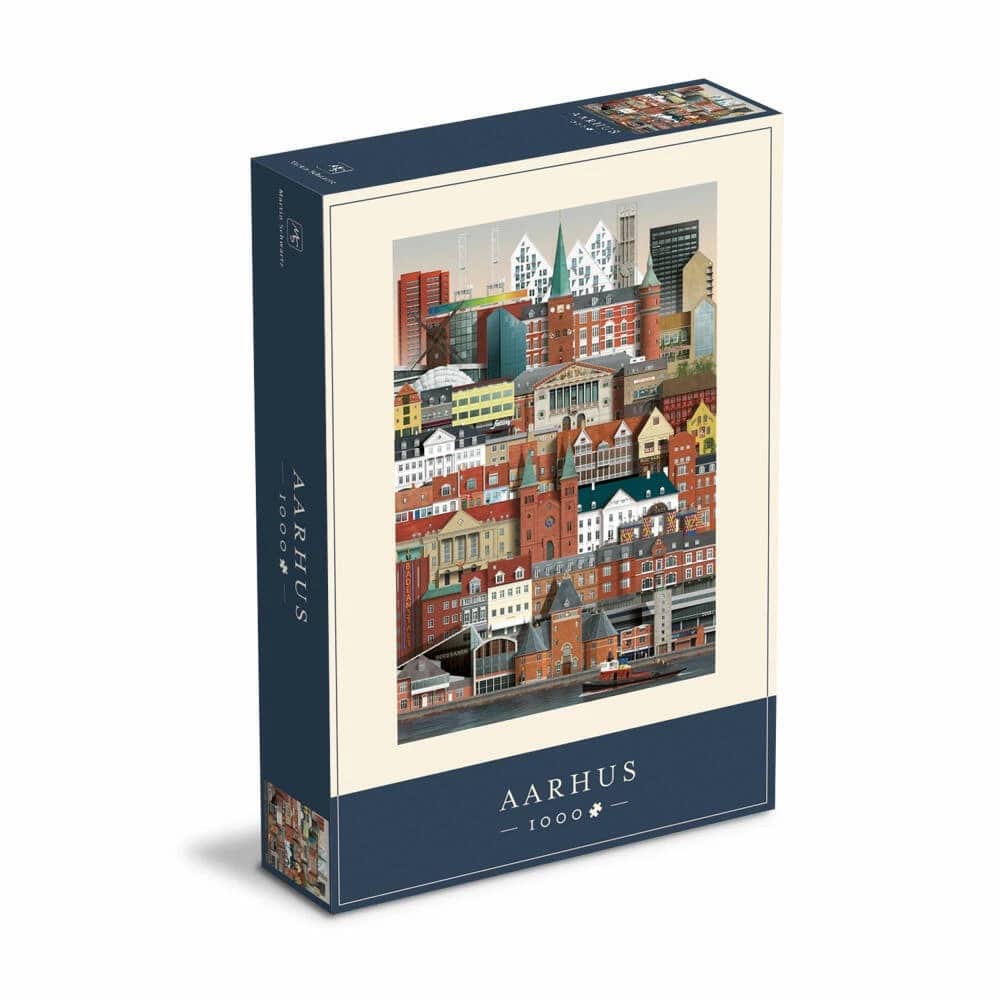Martin Schwartz - 1000 Piece Jigsaw Puzzle for Adults – Cityscape Illustration of Aarhus