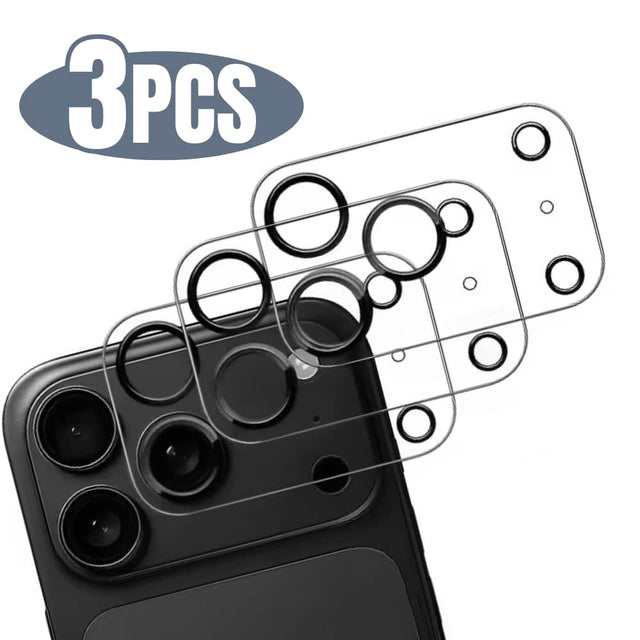 Front. Qixxronics - 3 Pack Qixxronics Camera Lens Protector Compatible with iPhone 17 Pro Camera Lens Tempered Glass Protector - Clear.
