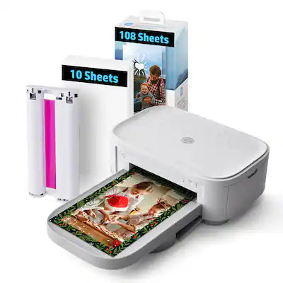 HP - Studio Plus 4x6 Instant Photo Printer – 118 Sheets & Cartridge Bundle