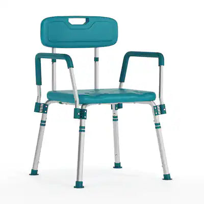 Emma + Oliver - 300 Lb. Capacity Quick Release Back & Arm Shower Chair