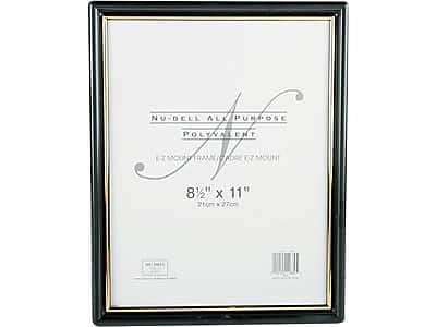 Artistic - NuDell EZ Mount Plastic Certificate Frame, Black - Black/Gold Trim