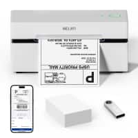 Nelko - PL80E Bluetooth Thermal Label Printer Label Maker Machine with 4*6" 500 sheets - White