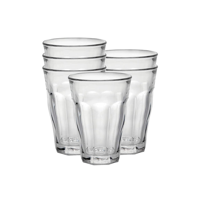 Front. Duralex - Picardie Made In France Clear Glass Tumbler, Set of 6, 12 ounce - Clear.