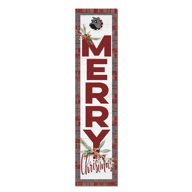 Front. Jardine - University of Redlands Bulldogs 12'' x 48'' Outdoor Merry Christmas Leaner - White.