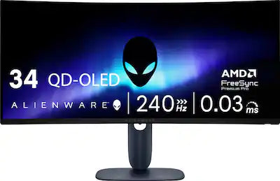 Alienware - AW3425DW 34" QD-OLED UWQHD 240Hz 0.03ms FreeSync Premium Pro Curved Gaming Monitor with HDR (HDMI, DisplayPort, USB)