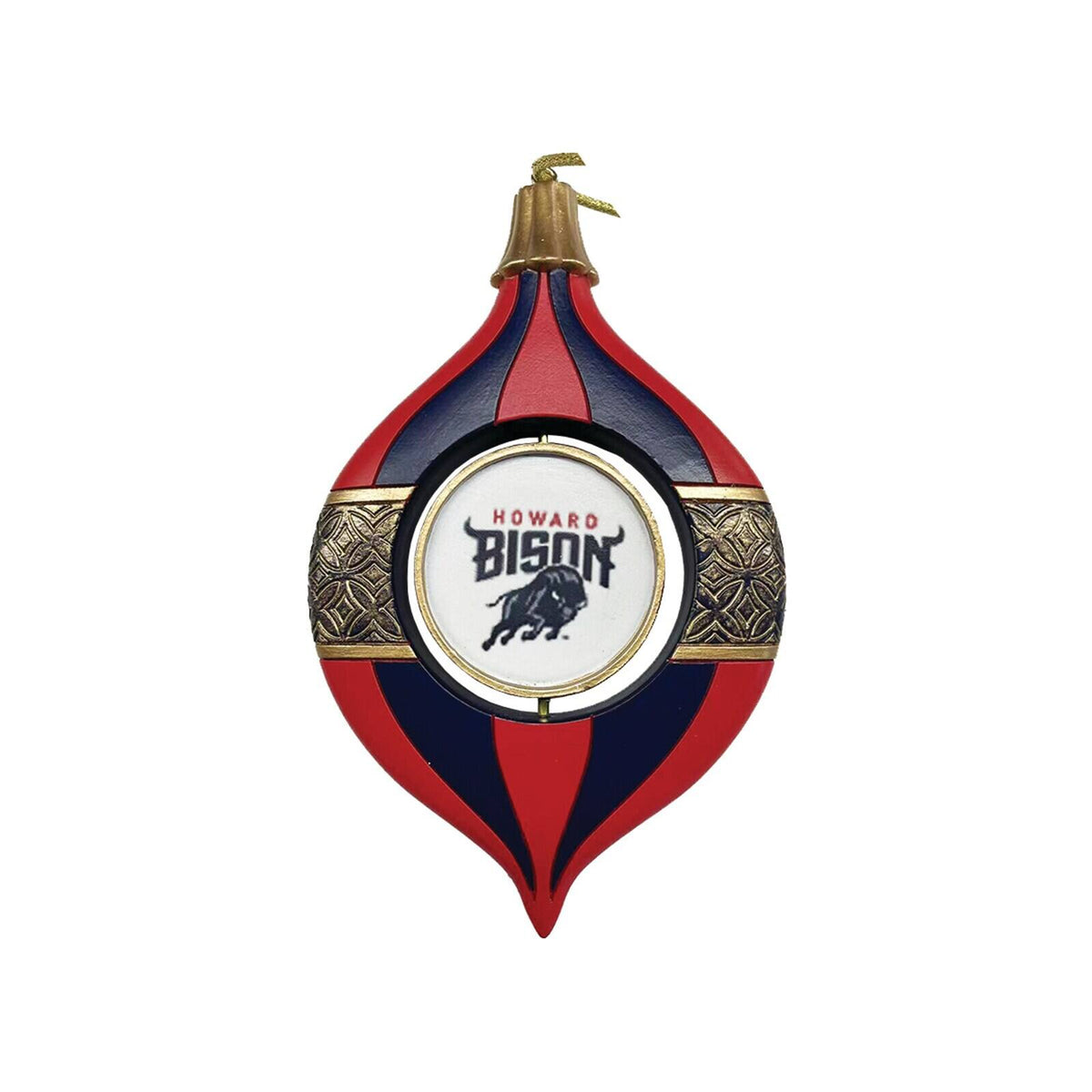 Santa's Workshop - Howard Bison Two-Piece 5.5" Spinning Bulb Ornament Set - Blue