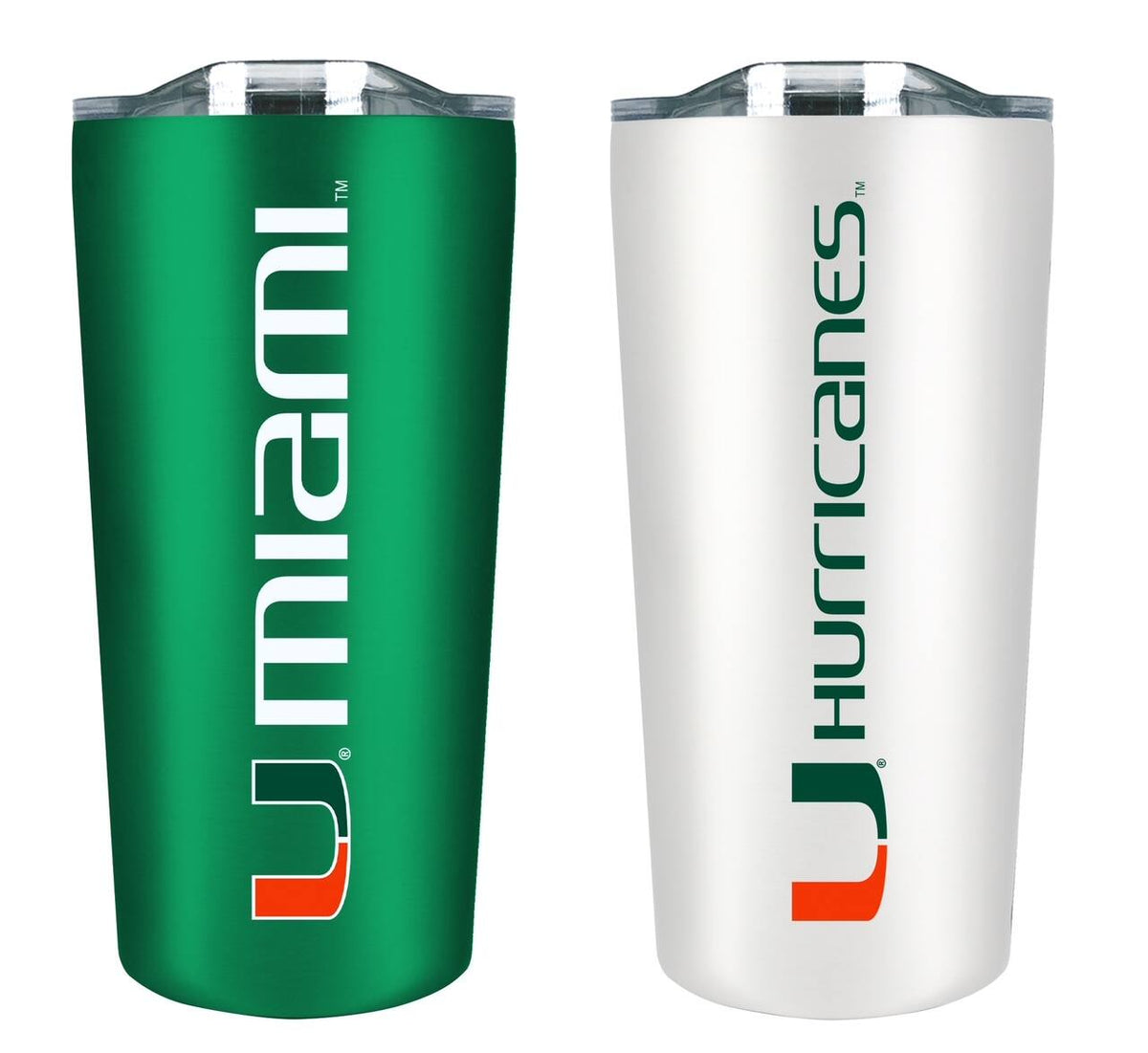 The Fanatic Group - Miami Hurricanes 18oz. Soft Touch Tumbler Two-Piece Set - Multicolor