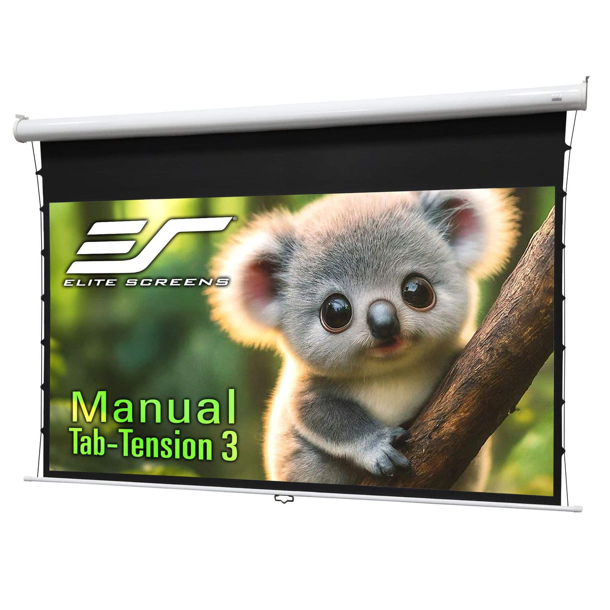 Elite Screens - Manual Tab-Tension3,110" D,16:9, 54"x96", Matte Pull-Down UST/Standard Throw 4K UHD Front Screen MT110XWH3-E12 - White