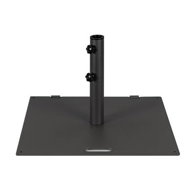 Gymax - 50 LBS Patio Umbrella Base Stand 24'' Outdoor Square Market Handle Wheel