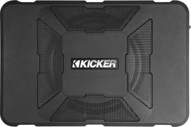 Front. KICKER - Hideaway 8" Subwoofer with Enclosure and Integrated 150W Amplifier - Black.