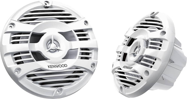 Front. Kenwood - 6.5" 2-Way Marine Speakers with Polypropylene Cones (Pair) - White.
