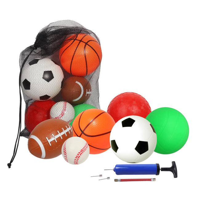 Front. GSE Games & Sports Expert - Set of 6 Mini Soft Sports Balls Set with Pump & Mesh Ball Bag, Great Gift for Kids & Toddlers - MULTI-COLOR.
