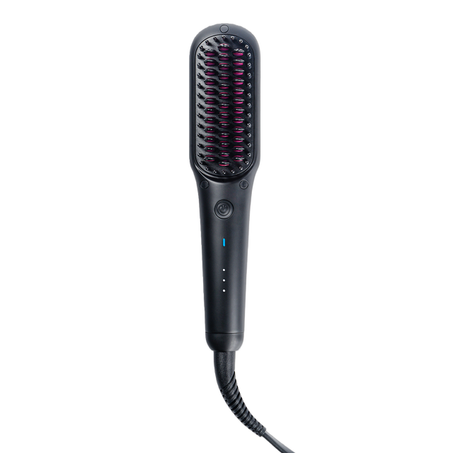 Front. TYMO - TYMO iONIC mini Black Hair Straightening Brushes - Black.