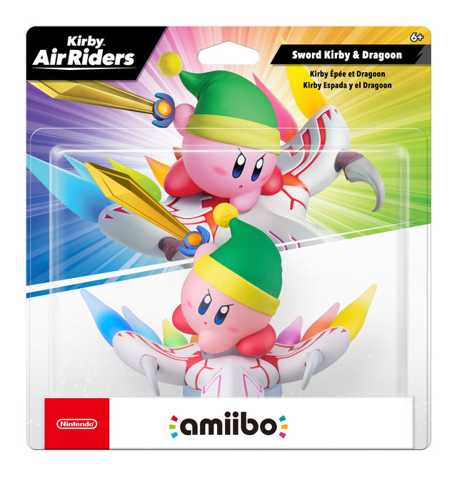 Kirby. Air Riders  
6+ Sword Kirby & Dragoon  
Kirby Épée et le Dragoon  
Kirby Espada y el Dragoon  
Nintendo  
amiibo