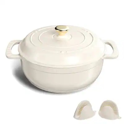 Winado - 6QT Dutch Oven Enameled Cast Iron Bread Oven with Moisture-Lock Lid for Sourdough Baking & Cooking, Oven & Stovetop Safe