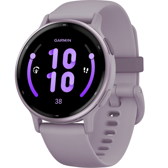 Front. Garmin - vívoactive 5 GPS Smartwatch 42 mm Fiber-reinforced polymer - Metallic Orchid Aluminum and Orchid.