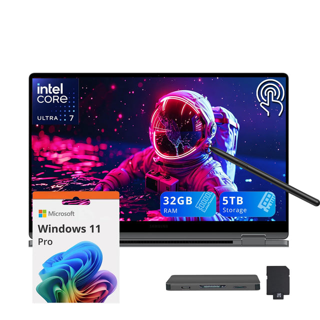 Intel Core Ultra 7  
Microsoft Windows 11 Pro  
32GB RAM  
5TB Storage  
Samsung