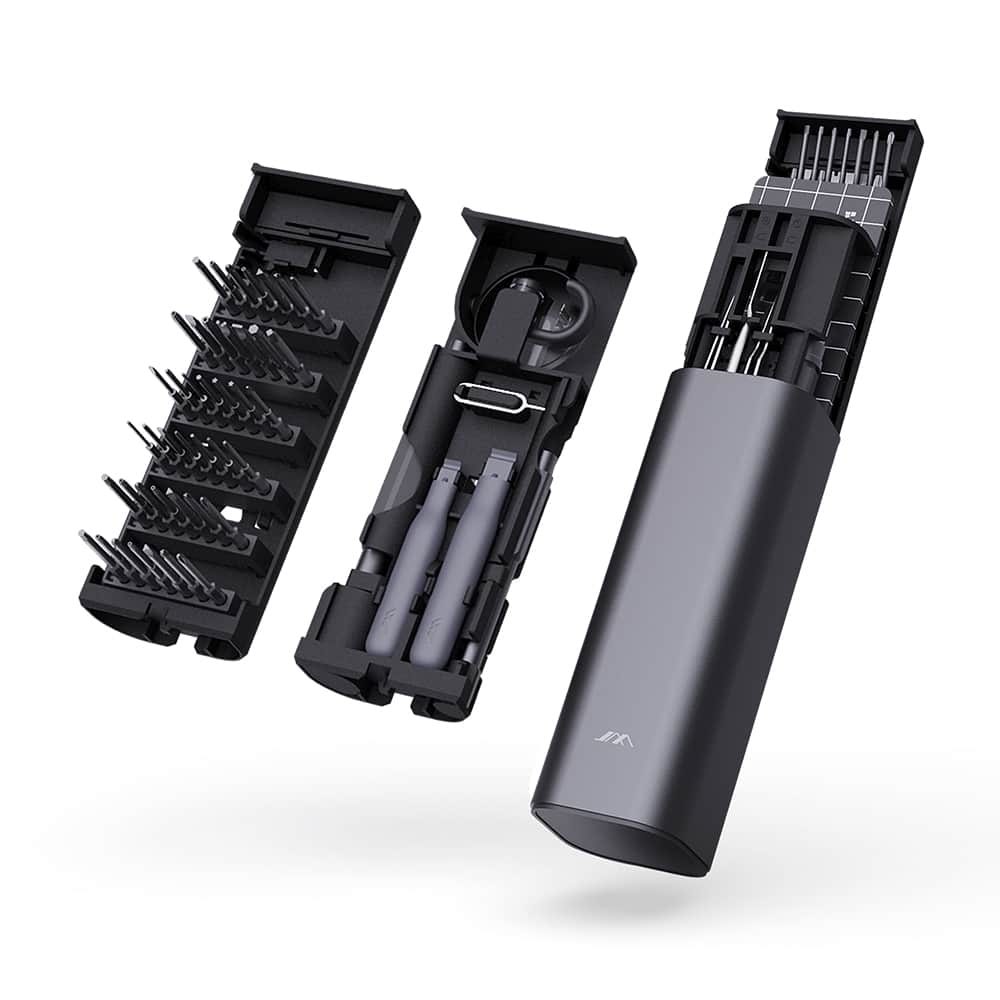 Topteng - 60-Piece Precision Screwdriver Set with S2 Steel Bits - 42 Magnetic Tips, Spring-Loaded Case, for Electronics Repair