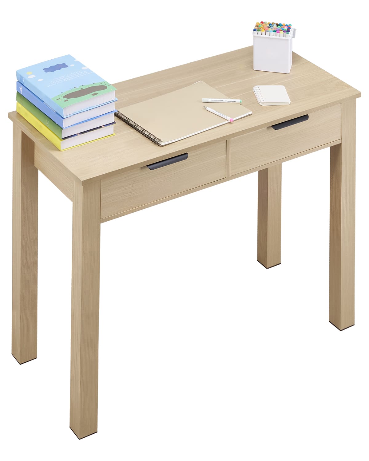 VEVOR - Small Desk with Drawers, Kids Desk for Bedroom, Modern Simple Study Table - Light Wood