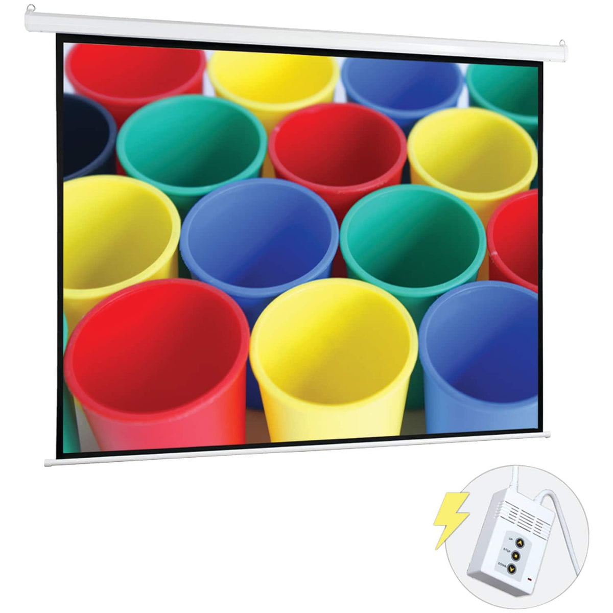 Pyle - 72-In. Motorized Projector Screen - Matte White