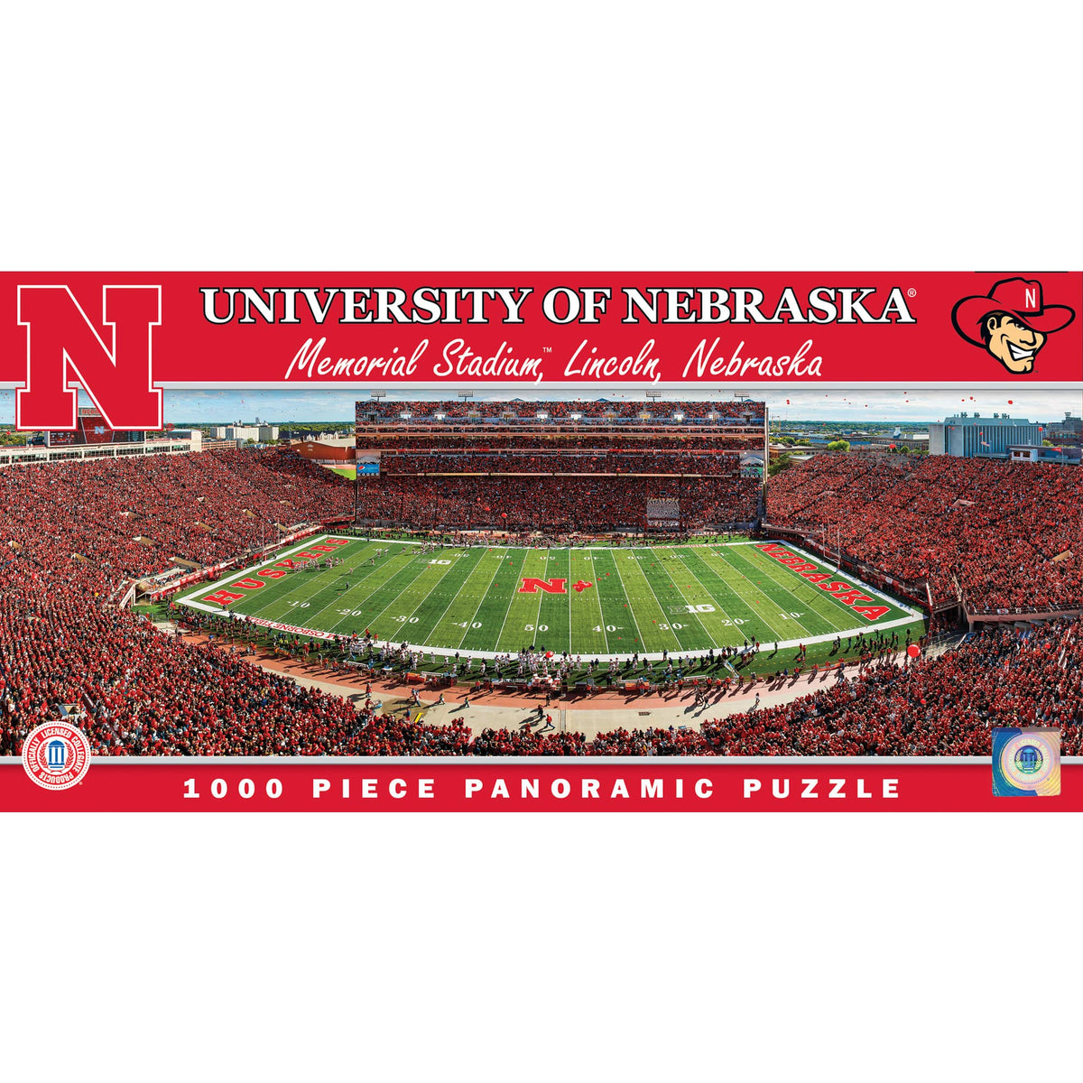 MasterPieces - Nebraska Huskers 1000-Piece Stadium Panoramic Puzzle - Multicolor