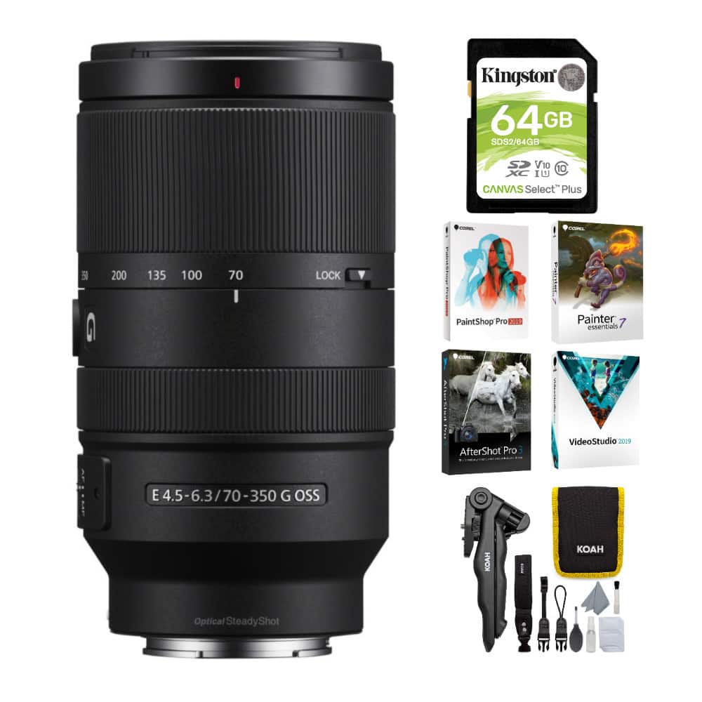 Sony - E 70-350mm F4.5-6.3 G OSS Lens with Software Suite and Accessory Card