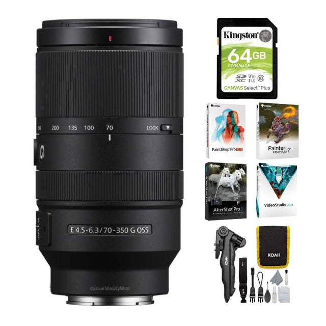 - Kingston 64GB SD52/64GB SP V10 10 XC IU CANVAS Select Plus
- PaintShop Pro 2019
- Painter Essentials 7
- AfterShot Pro 3
- VideoStudio 2019
- E 4.5-6.3/70-350 G OSS
- Optical SteadyShot
- KOAH